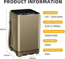 Portable Washing Machine 2.3 Cu. Ft. Full-Automatic Compact Washer Machine for Apartment, 10 Wash Program Small Portable Washer for Dorm, Apartment, RV, Home, Golden by CozyNest Decor