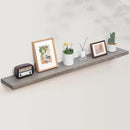 Axeman Floating Shelves for Wall, Rustic Elm Wood 56'' W x 8" D Wall Shelf with Invisible Bracket, Large Long Wall Mounted Storage Shelves for Living Room, Bedroom, Kitchen, Bathroom Decor, Grey by CozyNest Decor