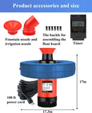 Pond Fountain Aerator 1HP 750W, 110V Floating Fountain with 100FT Power Cord & Digital Timer, 15,000 GPH Water Circulation, 2 Nozzles for Large Ponds, Lakes, Irrigation & Outdoor Water Features by GreenHaven Gardens