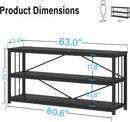 LVB Black Entryway Table, Modern Narrow Console for Hallway, Industrial Farmhouse Foyer Table with Storage Shelves, 63 Inch by CozyNest Decor