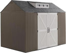 Rubbermaid Extra Large Resin Outdoor Storage Shed With Floor (7 x 10.5 Ft.) Weather Resistant Brown Organization for Home/Lawn Mower/Backyard Equipment/Bike Storage/Pool Supplies by GreenHaven Gardens