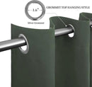 Easy-Going Blackout Curtains for Bedroom, Solid Thermal Insulated Grommet and Noise Reduction Window Drapes, Room Darkening Curtains for Living Room, 2 Panels (52x96 in,Greyish Green)