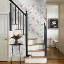 Neutral Green Leaves Pink Poppy Floral Peel and Stick Wallpaper Self Adhesive Removable Easy Peel Off Stick on Wall Paper for Bedroom Cabinet Renter by GreenHaven Gardens