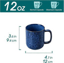 vancasso STARRY Coffee Mugs Set, 12 oz Ceramic Coffee Cups for Latte Hot Tea Cappuccino Cocoa Milk Stoneware Cups Set of 6, Dishwasher & Microwave Safe, Blue by CozyNest Decor
