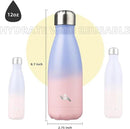 Insulated Water Bottles,12 oz Double Wall Stainless Steel Vacumm Metal Flask for Sports Travel,Pastel Sunset by CozyNest Decor