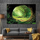 FENDROM Tree Cave Tapestry,Misty Forest Fairy Tale Wall Hanging Natural Jungle Sunshine Through Scenery Aesthetic tapestries for Living Room Bedroom Office Spring Decoration by CozyNest Decor