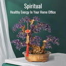 Natural Amethyst Gemstone Crystal Bonsai Tree of Life （1,350 Gemstone Count） Large Feng Shui Money Chakra Tree for Luck and Wealth Desk Decoration 20 Inches by GreenHaven Gardens