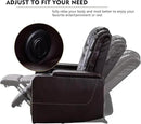 CANMOV Electric Power Recliner Chair with USB Ports and Cup Holders, Breathable Leather Home Theater Seating with Hidden Arm Storage (Brown) by CozyNest Decor