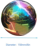Rainbow Gazing Globe Mirror Ball in Stainless Steel, Shiny Hollow Sphere Sparkling Housewarming Outdoor Ornament (6 Inch) by CozyNest Decor
