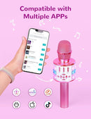 Amazmic Toys for Girls, Kids Karaoke Microphone Toddler Microphone for Kids with Lights, Birthday Gift for Girls, Boys Toy Age 3 4 5 6 7 8+(Light Pink) by TinyTreasures Baby Boutique