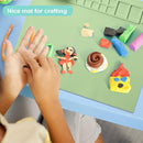 AWOKE Silicone Painting Mat for Table Protection - 20"X16" Washable Art Mat with 1 Water Cup for Kids - Craft Mat has 12 Color Dividers - 2 Paint Palettes (Green), Toddler Activities, Girl Boy Gifts by TinyTreasures Baby Boutique