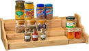 Spice Rack Kitchen Cabinet Organizer- 3 Tier Bamboo Expandable Display Shelf Yellow by CozyNest Decor