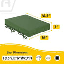 AAAAAcessories Outdoor Seat Cushions for Chairs, Waterproof, Fade-Resistant Patio Furniture Replacement Cushions, 18.5" x 16" x 3", Set of 2, Dark Moss by GreenHaven Gardens