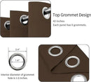 Easy-Going Blackout Curtains for Bedroom, Solid Thermal Insulated Grommet and Noise Reduction Window Drapes, Room Darkening Curtains for Living Room, 2 Panels (42x84 in, Brown) by CozyNest Decor