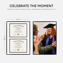 Homeforia 14x20 Double Diploma Frame Black, High End Metal 14 x 20 Certificate Frames with Mat for Two 8.5 by 11 Diplomas, 20x14 Dual Award Graduation Matted Frames, Tempered Glass, Wall Kit, Set of 1 by CozyNest Decor