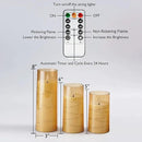 Homemory 9 Pcs Flameless Candles with Embedded Star String Fairy Lights, Battery Operated Candles, LED Candle, Fake Candles with Remote Control and Timer (Gold) by CozyNest Decor