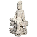 Design Toscano Resting Guan-Yin Patroness of Compassion Asian Decor Outdoor Garden Statue, 35 inch Tall, Fiberglass Cast Stone Resin, Limestone Finish by GreenHaven Gardens