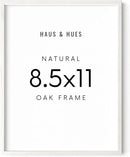 HAUS AND HUES White Oak Wood 8.5x11 Picture Frame - Modern Wood Wall Art Display - Lightweight 8.5x11 Certificate Frame - Ready-to-Hang Vertically & Horizontally for Art Prints, Photos, Posters by CozyNest Decor