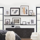 Forbena Black Photo Picture Ledge Shelf Set of 4, 36 Inch Floating Shelves with Lip for Wall, Narrow Wood Wall Shelf for Living Room Bedroom Office Album Frames Classroom Library, Conn 2 as 72 In Long by TinyTreasures Baby Boutique