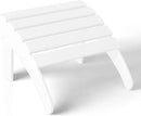 WestinTrends Outdoor Ottoman, Patio Adirondack Ottoman Foot Rest, All Weather Poly Lumber Folding Foot Stool for Adirondack Chair, Widely Used for Outside Porch Pool Lawn Backyard, White