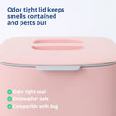 Blue Ginkgo Kitchen Compost Bin [2.6L / 0.69 GAL] – Filter-Free, Odor-Tight Countertop Food Waste Pail with Handle (Made in Korea, Pink) by GreenHaven Gardens