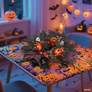 24" Glitter Halloween Wreath Outdoor - Sparkly Balls, Skulls, Bat, Skeleton, Pumpkin on Black Twig | Front Door Outside Goth Decor for Spooky Night by CozyNest Decor