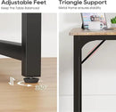 PayLessHere | 39 Inch Computer Desk | Brown | Office Desk with Metal Frame, Adjustable Feet | Water-Resistant, Scratchproof Surface | Sturdy Writing Table for Home Office or Study | Pack of 2 by CozyNest Decor