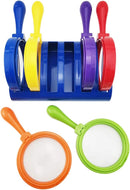 Kids Jumbo Magnifying Glass with Stand- 6 Pieces,Ages 3+, Easy Grasp Primary Science Magnifiers with Stand,Science Classroom Accessories, Teacher Supplies, Observation Toys for Kids by TinyTreasures Baby Boutique