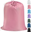 Polecasa Heavy Duty Large Laundry Bag with 130gsm Tear Resistant Fabric and Handles, Easy to Carry Durable Dirty Clothes Drawstring Bag, Perfect for College Dorm, Travel - 28”x36”, Pink by TinyTreasures Baby Boutique