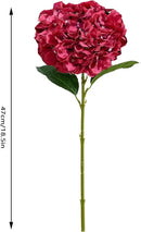 8Pcs Burgundy Fake Flowers Silk Hydrangea Artificial Flowers Bouquets Faux Hydrangea Stems for Home Table Centerpieces Wedding Party Decoration by CozyNest Decor
