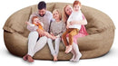 Bean Bag Chair for Adults 7FT,Soft Removable Cover for Teens/Girls Bedroom,Fluffy Giant Round Floor Beanbag Lounger Chairs (No Filler,Tan) by CozyNest Decor