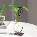Marbrasse Desktop Glass Planter Hydroponics Vase,Planter Bulb Vase with Holder for Home Decoration,Modern Creative Bird Plant Terrarium Stand, Scindapsus Container (Water Drop Vase) by GreenHaven Gardens