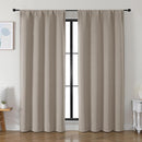 Simplebrand Ava Stone Blackout Curtains for Bedroom 84 Inch Length 2 Panels Set, Solid Thermal Insulated Privacy Living Room Window Treatment Curtains Blackout Drapes, W50 x L84 Inch, Stone by TinyTreasures Baby Boutique