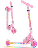BELEEV V2 Scooters for Kids with Light-Up Wheels & Stem & Deck, 2 Wheel Folding Scooter for Girls Boys, 3 Adjustable Height, Non-Slip Pattern Deck, Lightweight Kick Scooter for Children Ages 3-12 by TinyTreasures Baby Boutique
