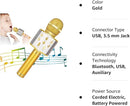 KIDWILL Wireless Bluetooth Karaoke Microphone for Kids, 5-in-1 Portable Handheld Karaoke Mic Speaker Player Recorder with Adjustable Remix FM Radio for Kids Girls Boys Teens Birthday (Gold) by TinyTreasures Baby Boutique