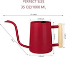 Watering Can Indoor Plants, 35oz Small Stainless Steel Metal Watering Can Modern Decorative Watering Pot with Long Spout for Indoor House Plant Bonsai Garden Flowers (Red) by GreenHaven Gardens