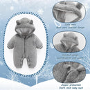 Newborn Baby Bear Outfit Suit Girls Boys Fleece Jumpsuit Romper Hooded Winter Snowsuit Clothes by TinyTreasures Baby Boutique