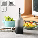 Sweejar Ceramic Olive Oil Dispenser Bottle, Opaque Oil Cruet Protects Oil to Reduce Oxidation, Suitable for Oil, Vinegar, Coffee Syrups & Other Liquids, Pack of 1, 15.5 Fl Oz (Gradient Gray) by CozyNest Decor