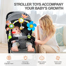 Koty Baby Stroller Arch Toy with Teether, Rattle, Crinkle Sound, Mirror & Music Box, Newborns Sensory Activity Carrier Take-Along Toy, Adjustable for Bouncers, Car Seat & Pram 0M+(Deer) by TinyTreasures Baby Boutique