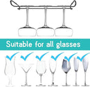 10 Inch Wine Glass Rack Under Cabinet Shelf Stemware Storage Hanging Hanger Organizer Glasses Holder with Drying Under Counter Metal for Kitchen and Bar Set of 4 Black by CozyNest Decor