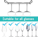 10 Inch Wine Glass Rack Under Cabinet Shelf Stemware Storage Hanging Hanger Organizer Glasses Holder with Drying Under Counter Metal for Kitchen and Bar Set of 2 Black by CozyNest Decor