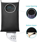 KEEPJOY 2 Pack Door Hanging Laundry Hamper, XL Hanging Bag with Large Opening and 2 Hooks for Whole Family - 36.5X22.5 inch - Black (2pack) by CozyNest Decor