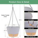 QCQHDU 2 Pack 10 inch Hanging Planters for Indoor Plants, Outdoor Hanging Baskets, Self Watering Pots with Drainage Holes & Removable Tray (Light Grey, 10 inch) by GreenHaven Gardens
