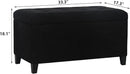 Asense Storage Ottoman Bench, Tufted Fabric Upholstered End of Bed Bench with Safety Hinge Wooden Legs, for Entryway Bedroom (Cotton and Linen Black, 33.3") by CozyNest Decor