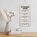 Hanging Kitchen Rules Wood Decor Sign, Rustic Kitchen Wooden Signs, Printed Wood Wall Art Sign, Kitchen Door Rules Rustic Sign, Hanging Wood Sign Kitchen Decor, Funny Farmhouse Kitchen Wall Décor B1 by CozyNest Decor