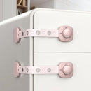 2 Pack Cabinet Locks/Refrigerator Locks Baby Proofing - Child Proof Locks for Drawer, Refrigerator, Fridge, Toilet Seat-No Screws or Tools Required (2 Pack-Pink Locks) by TinyTreasures Baby Boutique