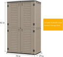 HOMSPARK Storage Shed Weather Resistance, Multi-Purpose Outdoor Storage Cabinet Waterproof, Outdoor Storage Cabinet for Garbage Cans, Lawnmower, Garden Accessories (Coffee, Tall shed-53 cu ft) by GreenHaven Gardens