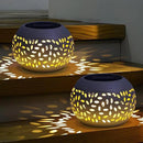 Solar Lantern Outdoor Table Light,2 Pack Solar Lanterns Outdoor Waterproof Decor, Hollow Out Retro White Metal Solar Patio Lights,Yard Porch Garden Balcony Indoor Desk Bedroom Tabletop Decorations by GreenHaven Gardens
