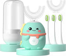 Kids Electric Toothbrush U Shaped Toddler Auto Sonic Toothbrushes with 5 Brush Head,Cartoon Dinosaur Ultrasonic Toothbrushes for Children 2-12 Years,360° Full Mouth Cleaning Automatic by TinyTreasures Baby Boutique