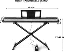 MUSTAR Digital Piano 88 Key Weighted with Stand, 88 Key Semi Weighted Keyboard Piano MEP-1100, Electric Piano Keyboard 88 Keys for Beginners, 2x25W Stereo Speakers, Case, Sustain Pedal, ABS, Black by TinyTreasures Baby Boutique